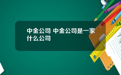 中金公司 中金公司是一家什么公司
