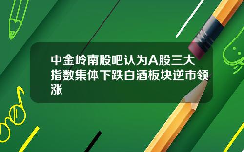 中金岭南股吧认为A股三大指数集体下跌白酒板块逆市领涨