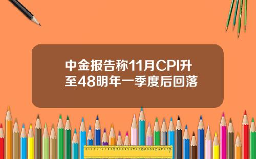 中金报告称11月CPI升至48明年一季度后回落