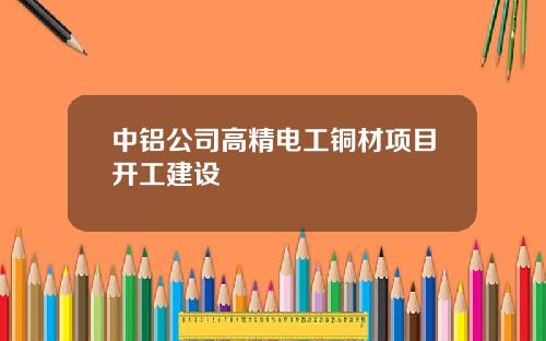 中铝公司高精电工铜材项目开工建设