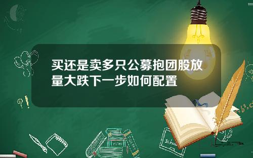 买还是卖多只公募抱团股放量大跌下一步如何配置