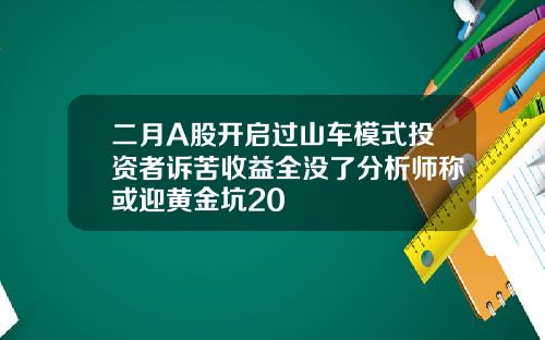 二月A股开启过山车模式投资者诉苦收益全没了分析师称或迎黄金坑20