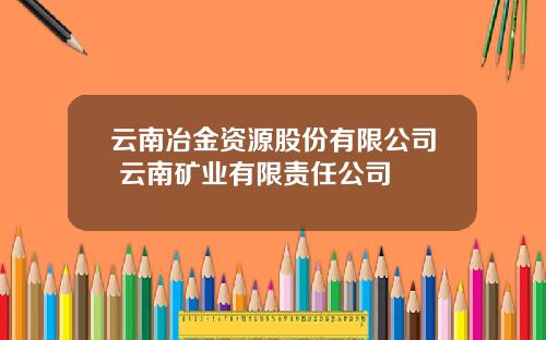 云南冶金资源股份有限公司 云南矿业有限责任公司
