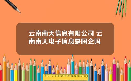云南南天信息有限公司 云南南天电子信息是国企吗