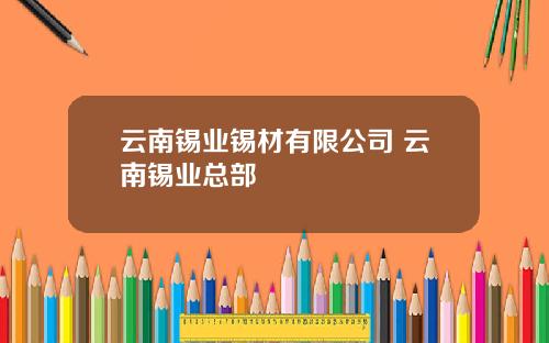 云南锡业锡材有限公司 云南锡业总部