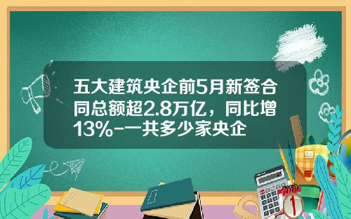 五大建筑央企前5月新签合同总额超2.8万亿，同比增13%-一共多少家央企