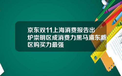 京东双11上海消费报告出炉崇明区成消费力黑马浦东新区购买力最强