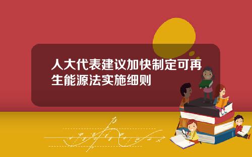 人大代表建议加快制定可再生能源法实施细则