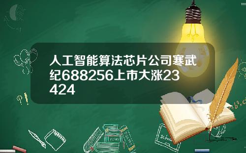 人工智能算法芯片公司寒武纪688256上市大涨23424