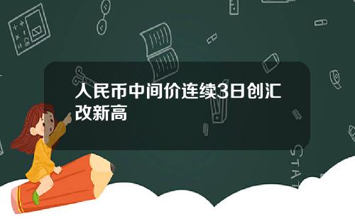 人民币中间价连续3日创汇改新高