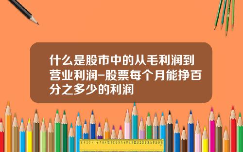 什么是股市中的从毛利润到营业利润-股票每个月能挣百分之多少的利润