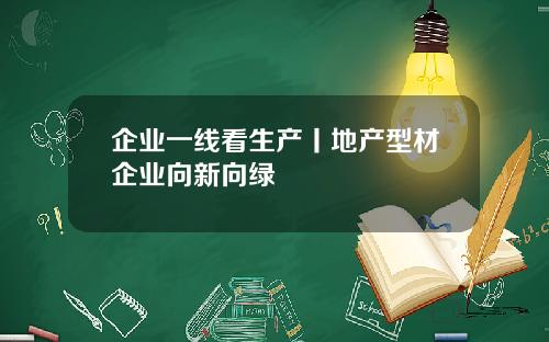 企业一线看生产丨地产型材企业向新向绿