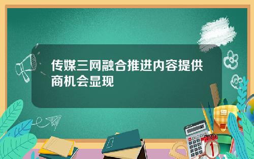 传媒三网融合推进内容提供商机会显现