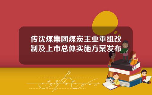 传沈煤集团煤炭主业重组改制及上市总体实施方案发布