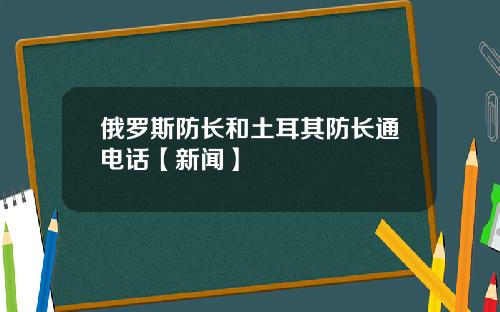 俄罗斯防长和土耳其防长通电话【新闻】