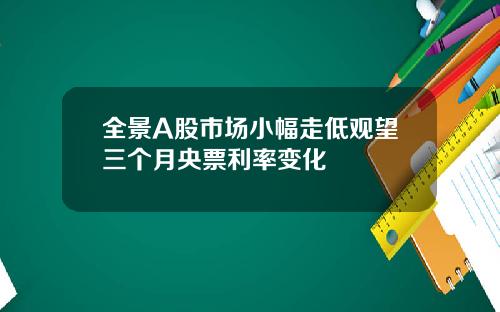 全景A股市场小幅走低观望三个月央票利率变化