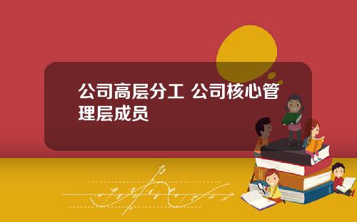 公司高层分工 公司核心管理层成员