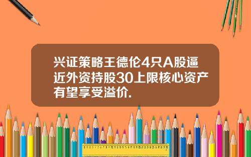 兴证策略王德伦4只A股逼近外资持股30上限核心资产有望享受溢价.