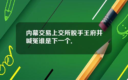 内幕交易上交所脱手王府井喊冤谁是下一个.