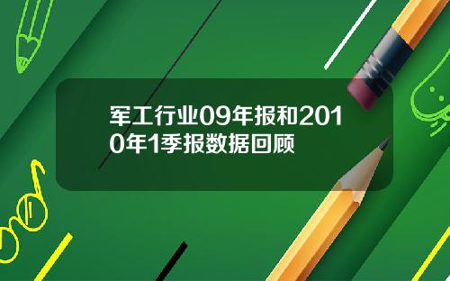 军工行业09年报和2010年1季报数据回顾