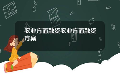 农业方面融资农业方面融资方案