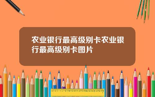 农业银行最高级别卡农业银行最高级别卡图片