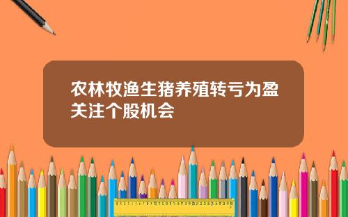 农林牧渔生猪养殖转亏为盈关注个股机会