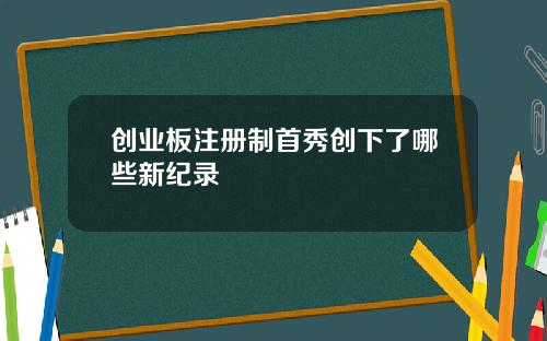 创业板注册制首秀创下了哪些新纪录