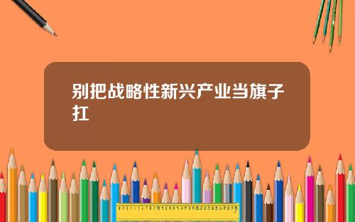 别把战略性新兴产业当旗子扛