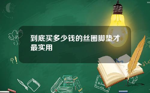到底买多少钱的丝圈脚垫才最实用