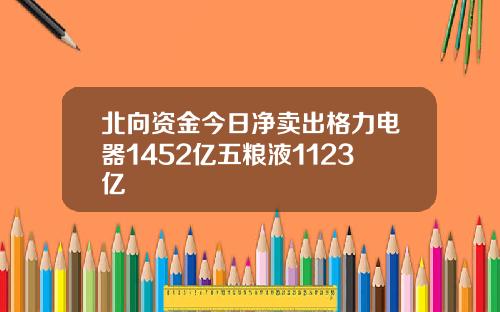 北向资金今日净卖出格力电器1452亿五粮液1123亿