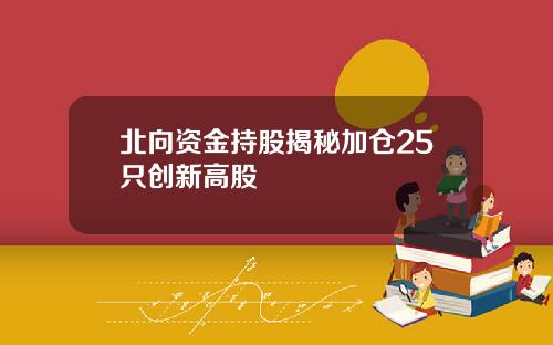 北向资金持股揭秘加仓25只创新高股