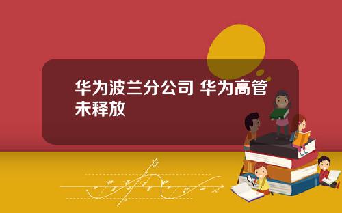 华为波兰分公司 华为高管未释放