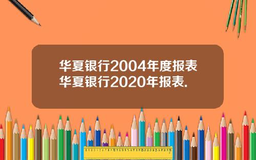 华夏银行2004年度报表华夏银行2020年报表.