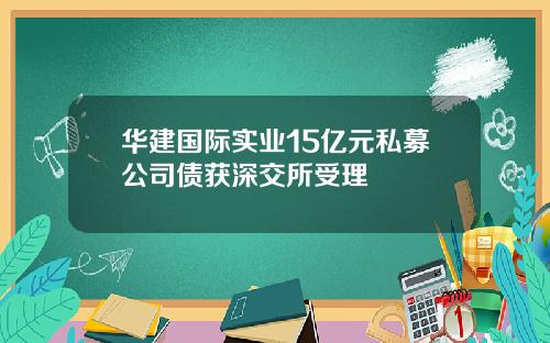 华建国际实业15亿元私募公司债获深交所受理