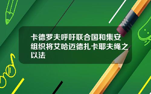 卡德罗夫呼吁联合国和集安组织将艾哈迈德扎卡耶夫绳之以法