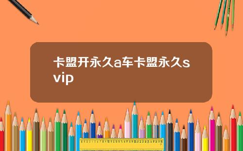 卡盟开永久a车卡盟永久svip