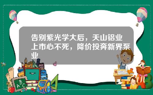 告别紫光学大后，天山铝业上市心不死，降价投奔新界泵业