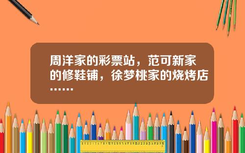 周洋家的彩票站，范可新家的修鞋铺，徐梦桃家的烧烤店……