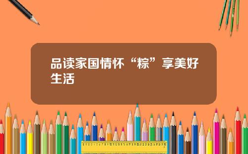 品读家国情怀“粽”享美好生活