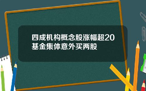 四成机构概念股涨幅超20基金集体意外买两股
