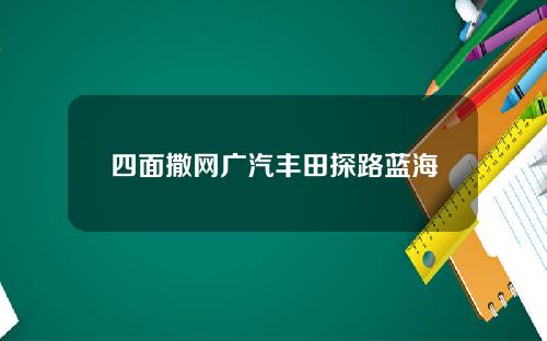 四面撒网广汽丰田探路蓝海