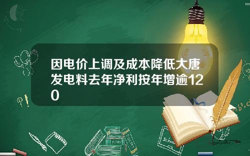 因电价上调及成本降低大唐发电料去年净利按年增逾120