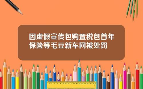 因虚假宣传包购置税包首年保险等毛豆新车网被处罚