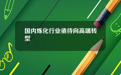 国内炼化行业亟待向高端转型