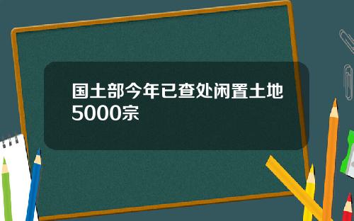 国土部今年已查处闲置土地5000宗