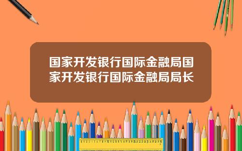 国家开发银行国际金融局国家开发银行国际金融局局长