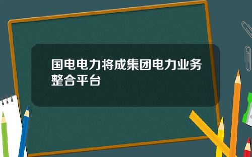 国电电力将成集团电力业务整合平台
