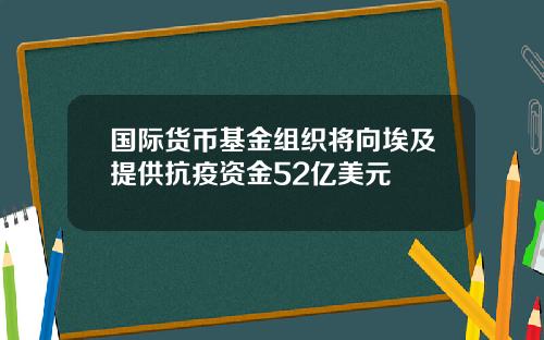 国际货币基金组织将向埃及提供抗疫资金52亿美元