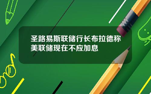 圣路易斯联储行长布拉德称美联储现在不应加息